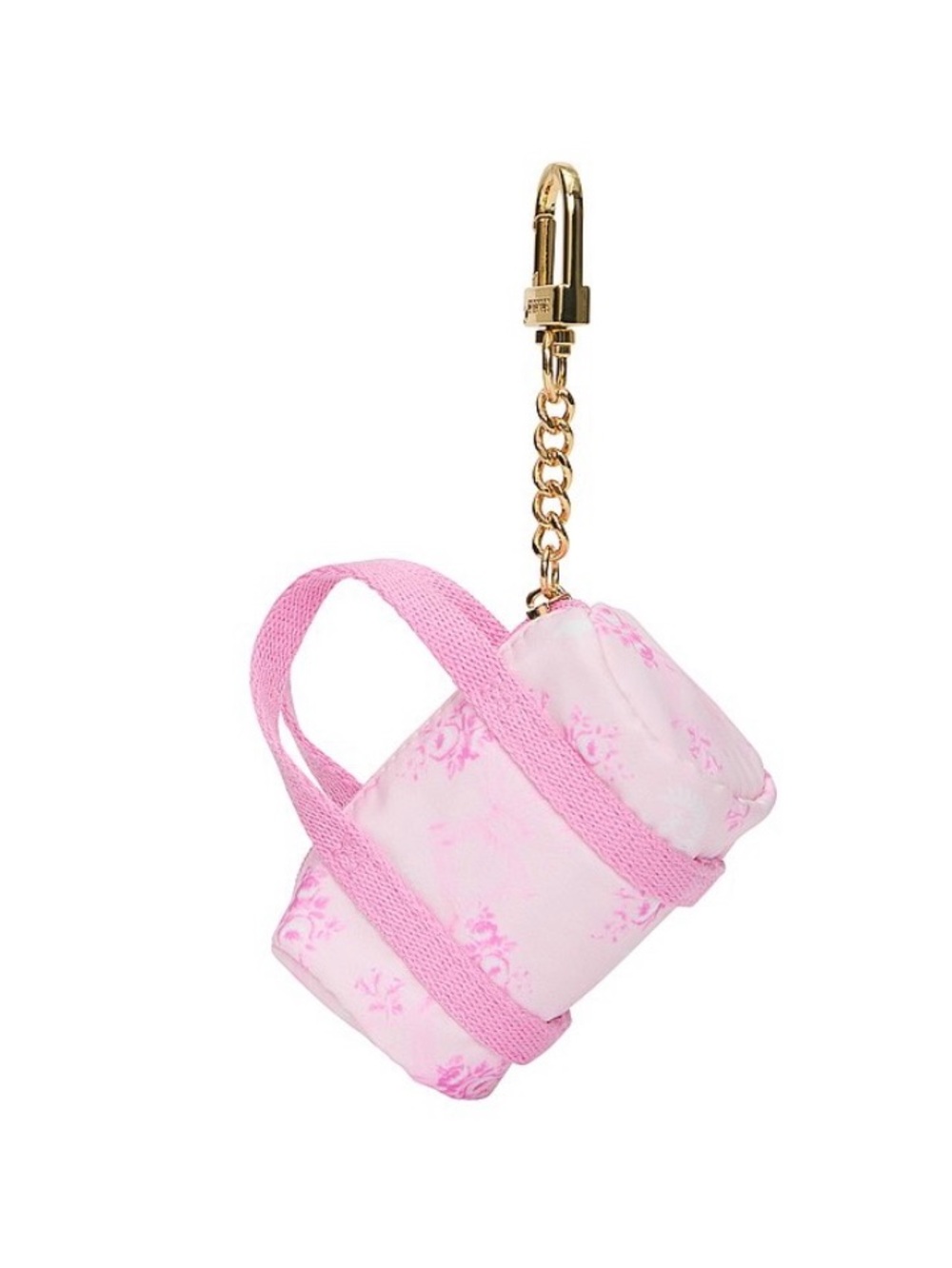 New PINK LoveShackFancy Mini Tote Bag Charm Duffle Keychain Coin Purse Floral - Picture 3 of 3